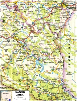 Sanok area map 