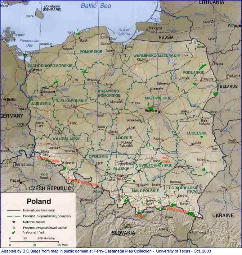 Poland map . Poland is a democratic republic, located in Central Europe.
